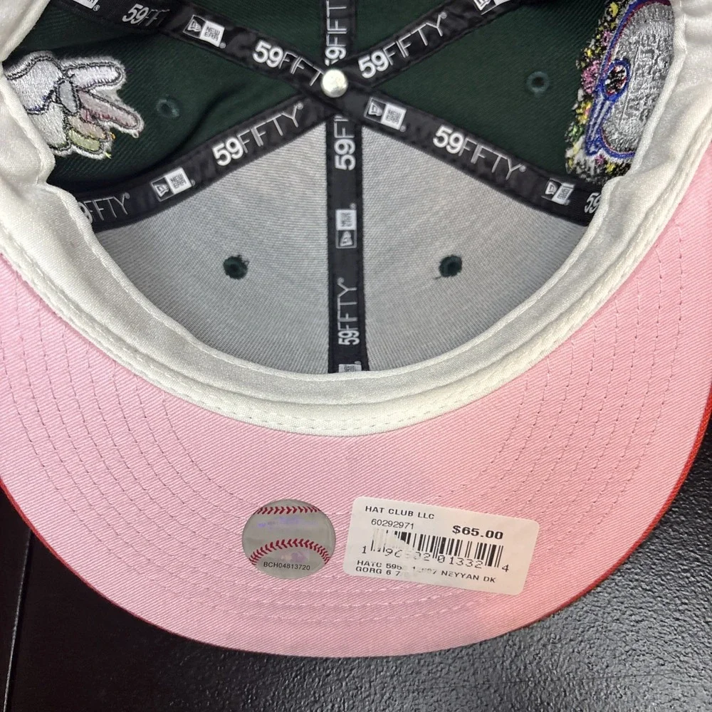 Jae Tips New Era collab Yankee, Green crown, Orange Brim, Pink UV size 6 7/8 kid